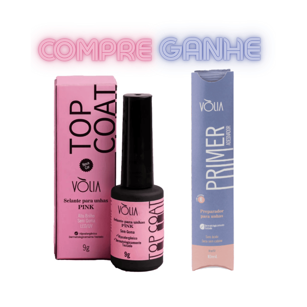 Top Coat Vólia Pink + Brinde Primer Vólia Sache