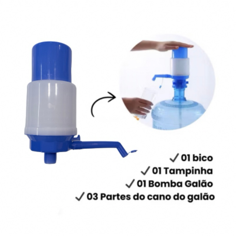 Bomba Manual para Galão Universal - Água Mineral Do Bico P/ Copo - Até 20 Litros em Oferta na Shopee