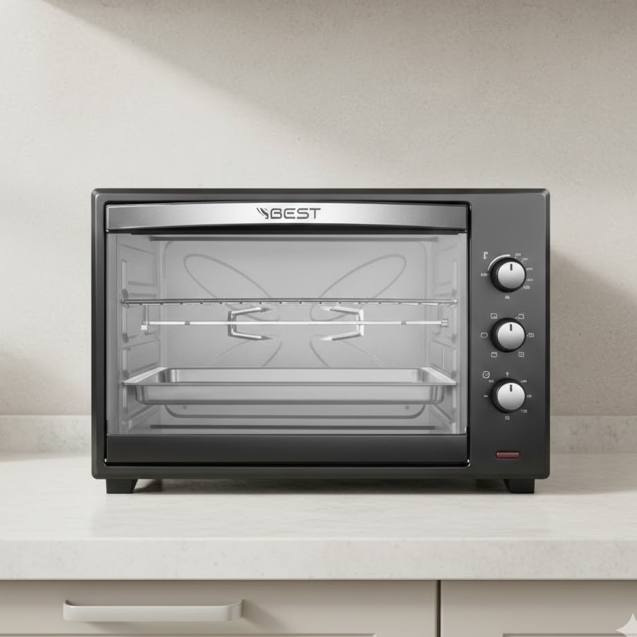 FORNO ELÉTRICO BEST PLUS | 60L | 110V  | PRETO | ESPETO GIRATÓRIO