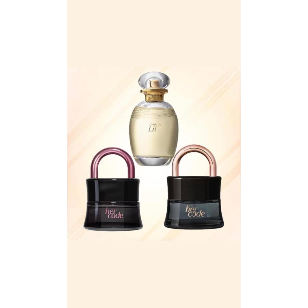 Kit 1 Perfume Feminino Lily Clássico + 2 Perfumes Her Code Frescor Lily