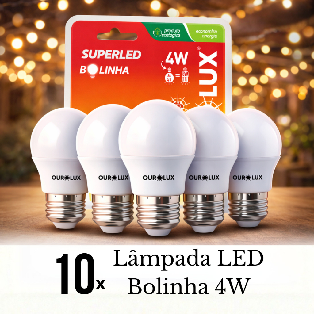 Kit 10 Lâmpada Led S30 4w Bolinha Bivolt Ourolux