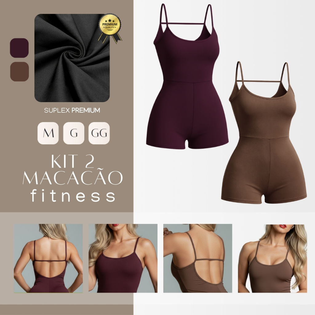 Kit C/02 Macaquinhos Fitness Suplex Premium Forrado Academia Treino M ao GG Dia das Mães