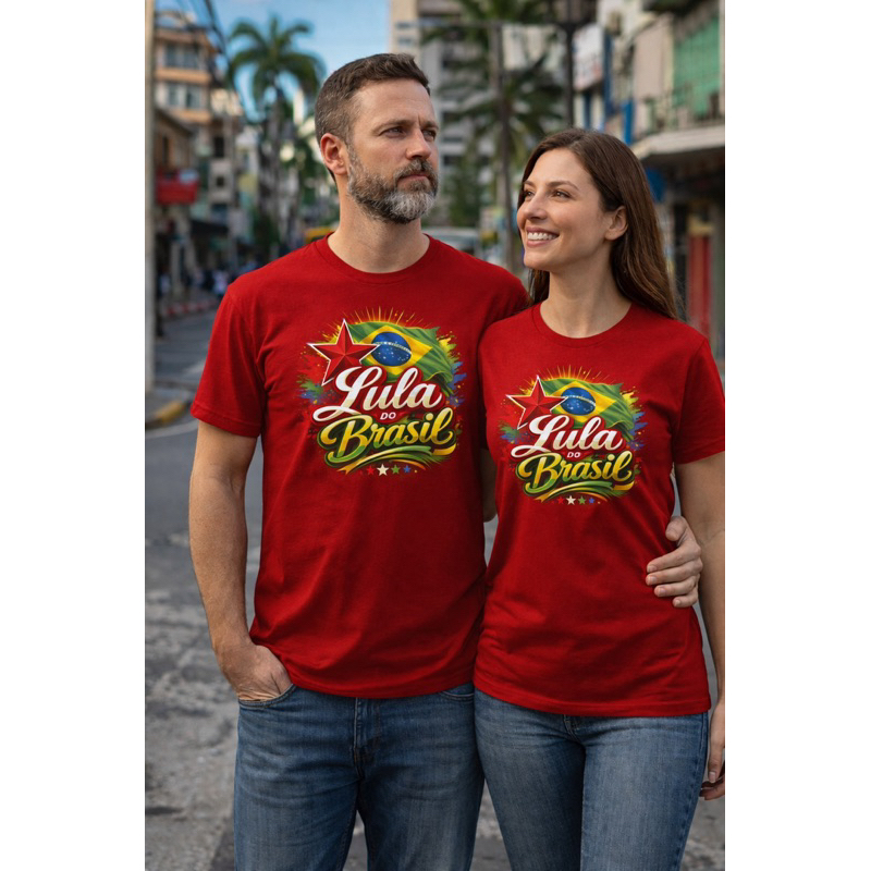 Camiseta Lula do Brasil Presidente Estampa Política Progressista Esquerda Democracia Popular Algodão Unissex Brasil