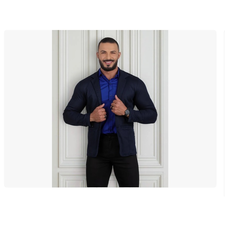 BLAZER SLIM SPORT MASCULINO SARJA COM ELASTANO
