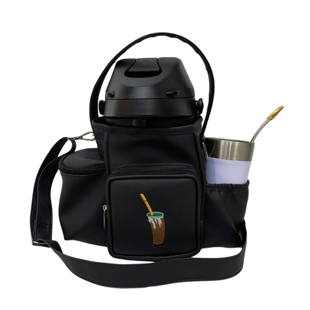 Mateira para Levar Tererê Personalizada Cuia Cor Preta - Coutre Bolsas