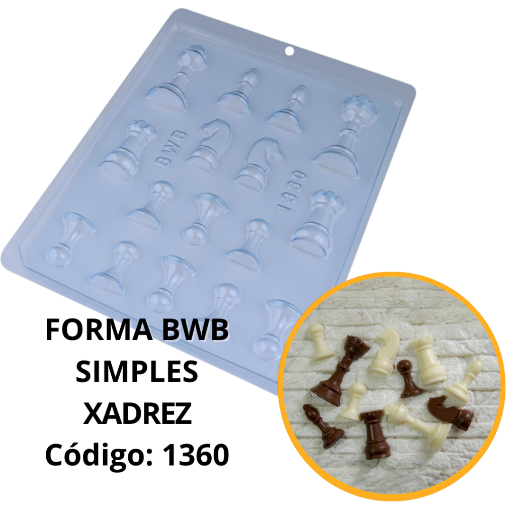 1~10 FORMA SIMPLES PEÇAS XADREZ CÓD.:1360 - (F4) EM ACETATO BWB PARA BOMBOM, DOCES DE CHOCOLATE E CONFEITARIA. em Oferta na Shopee