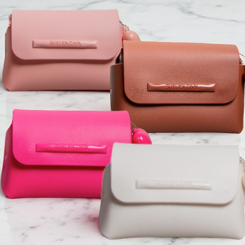 Bolsinha Feminina Pequena Suellen com Coração Clutch Necessaire Porta Maquiagem DRCShop