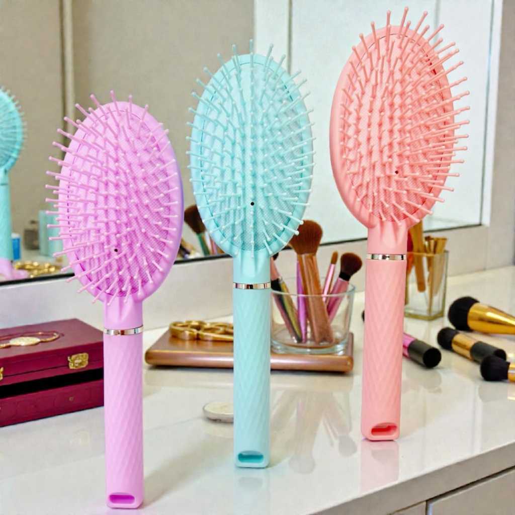 Escova De Cabelo cerdas de silicone anti-caspa anti-alergica para Cabelos Longos Cerdas Macias