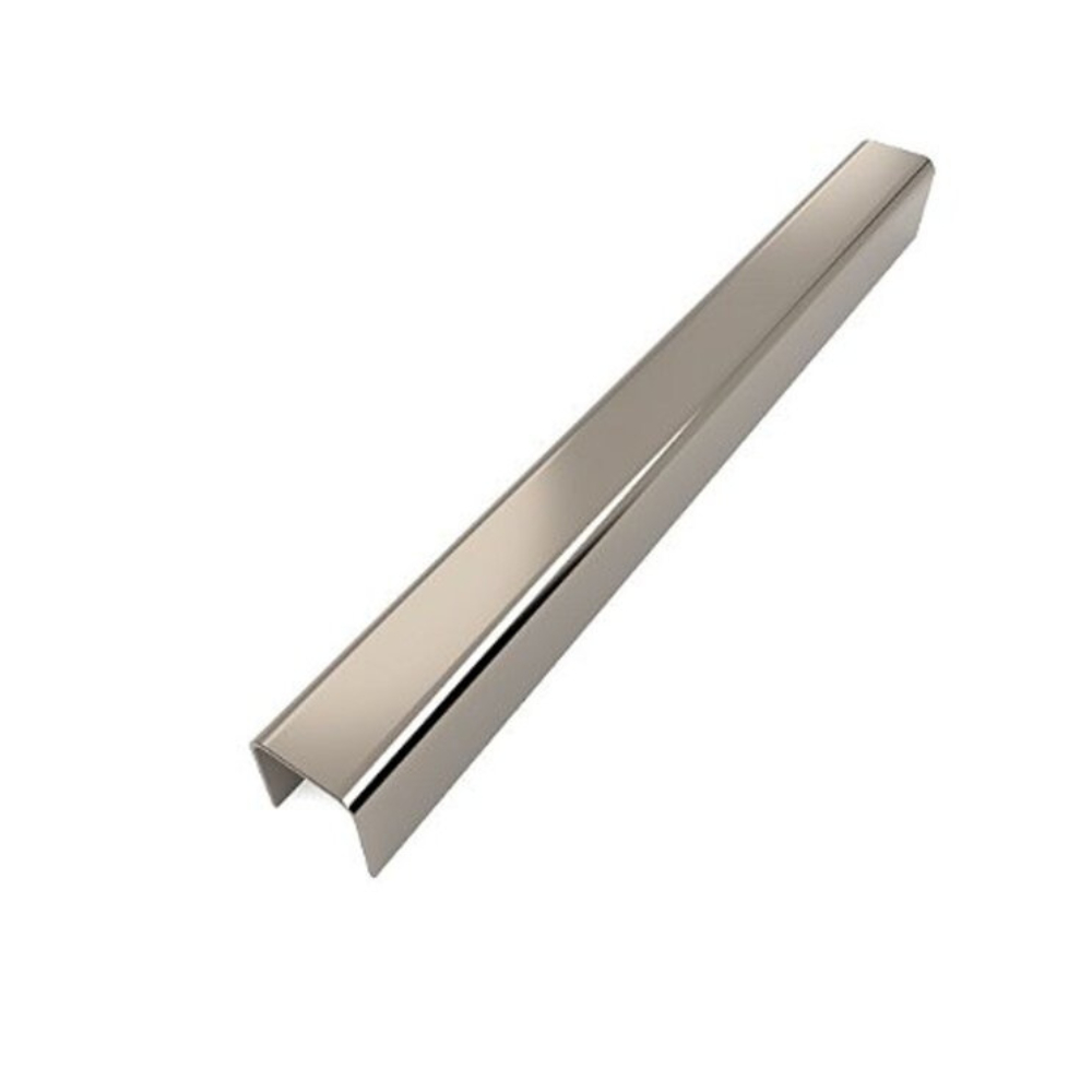 Perfil U 1 metro inox 304 Polido - Vidro 8mm e 10mm