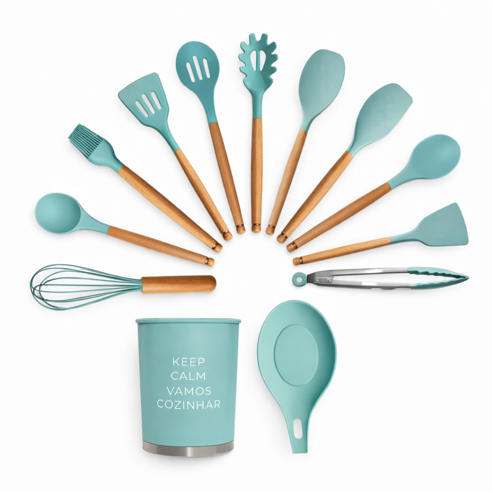 Kit 13 Utensílios de Cozinha Silicone para Panelas Antiaderentes Uny Home