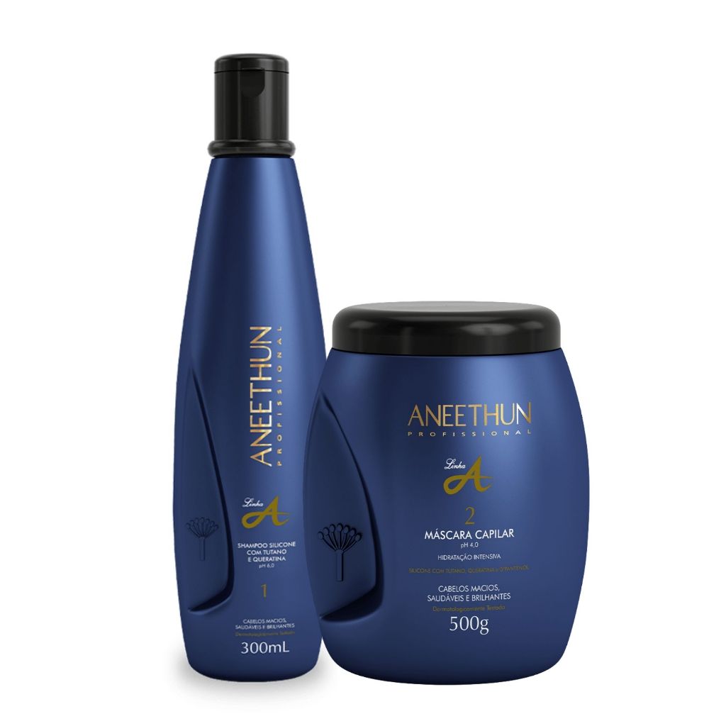 Kit Aneethun Linha A - Shampoo 300ml + 500g Capilar Mascara em Oferta na Shopee