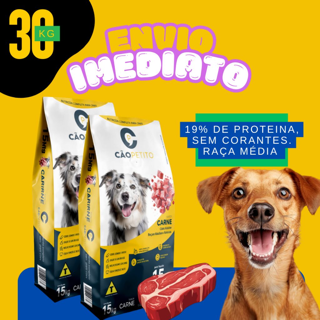 Ração para cachorro Cao Petito 15kg Alimento Balanceado Vitaminas e Minerais - Envio Imediato em Oferta na Shopee