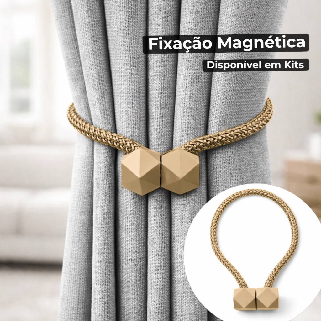 Prendedor Magnético para Cortina em Corda Decorativa em Oferta na Shopee