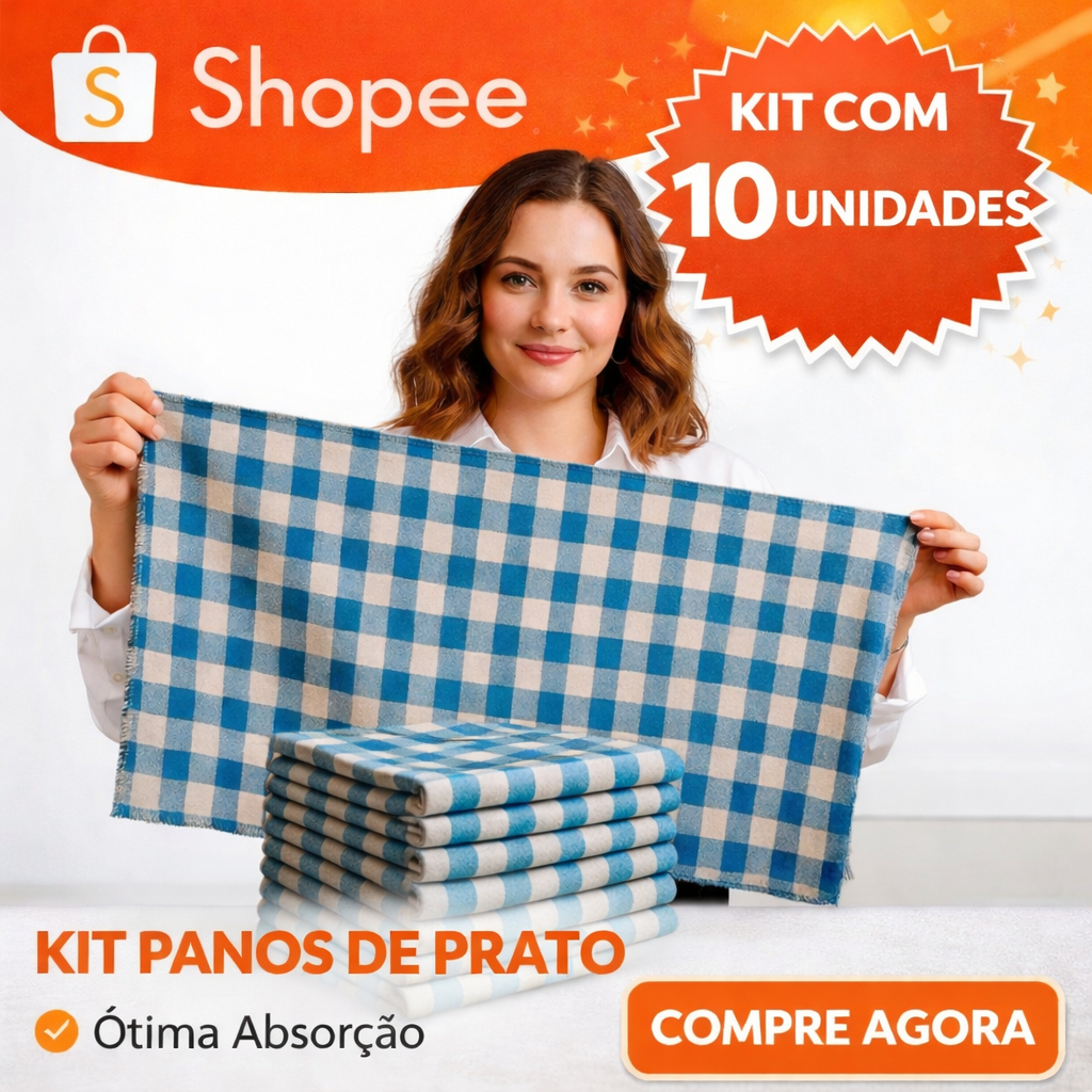 Kit Econômico 2, 5, 10, 15, 20 Panos Pano de Chão Xadrez 100% Algodão Grande