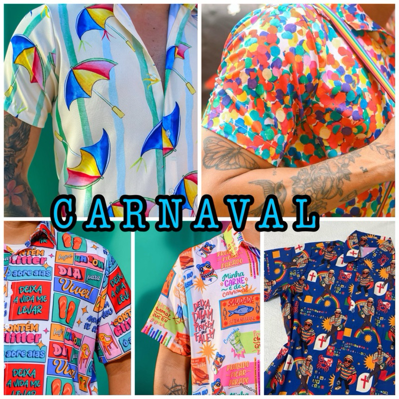 Camisaria camisa botão coleção carnaval 2026 pernambuco Brasil frevo - unissex em Oferta na Shopee