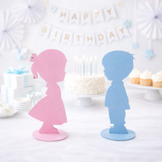 Display de Mesa Menino e Menina em MDF Chá Revelação Decoração Festa em Oferta na Shopee