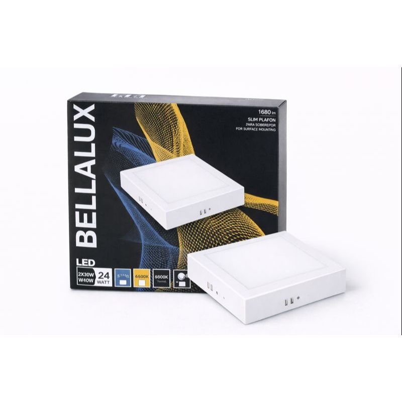 Plafon LED 24W Sobrepor Bellalux Quadrado Branco Frio 6500K Slim Econômico luminaria BIVOLT em Oferta na Shopee