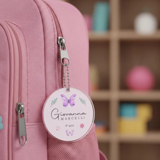 Chaveiro nome personalizado em acrílico para identificar material escolar em Oferta na Shopee