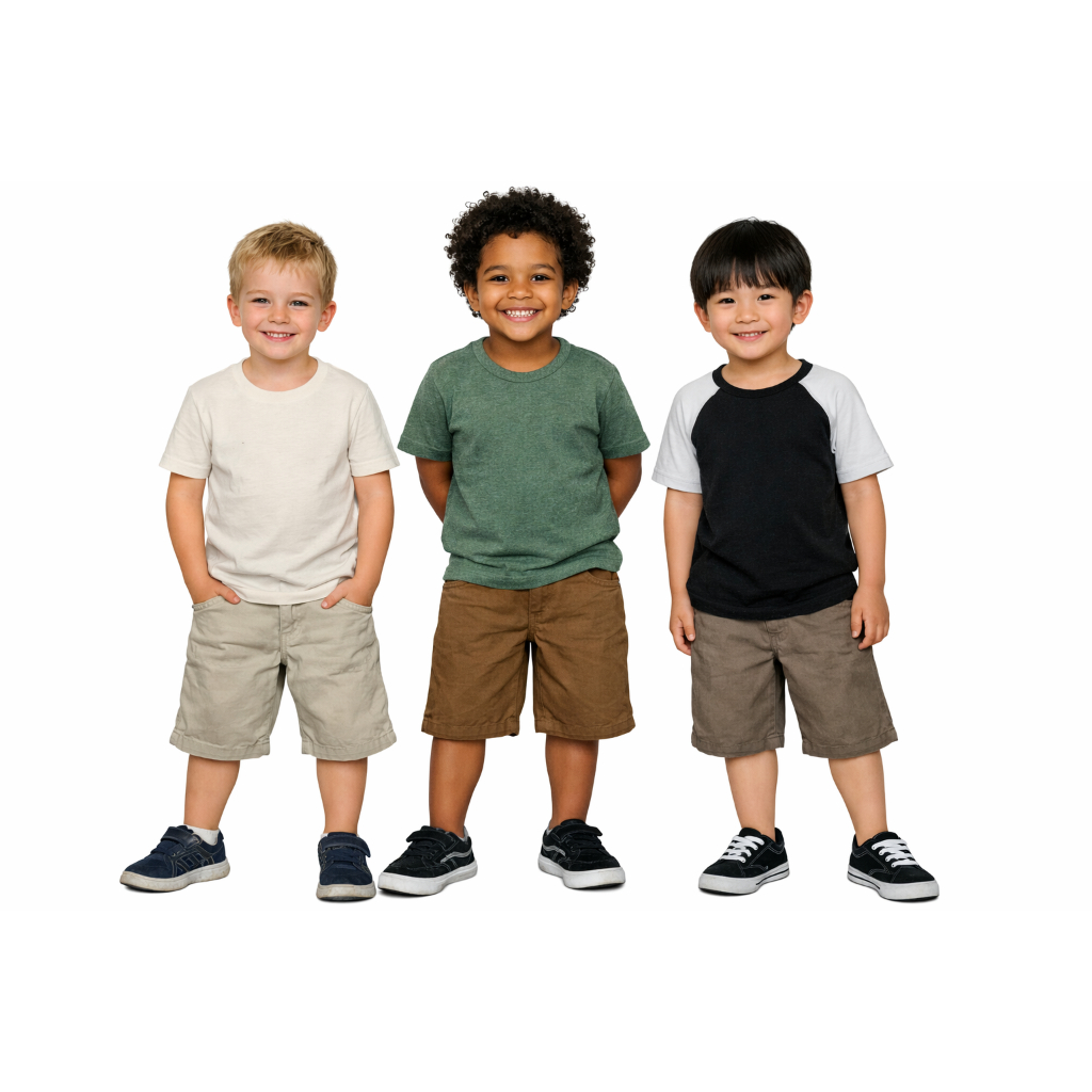 Kit 3 Bermudas Sarja Infantil Menino Lisa Casual Com Bolso Zíper Botão ENVIO JÁ
