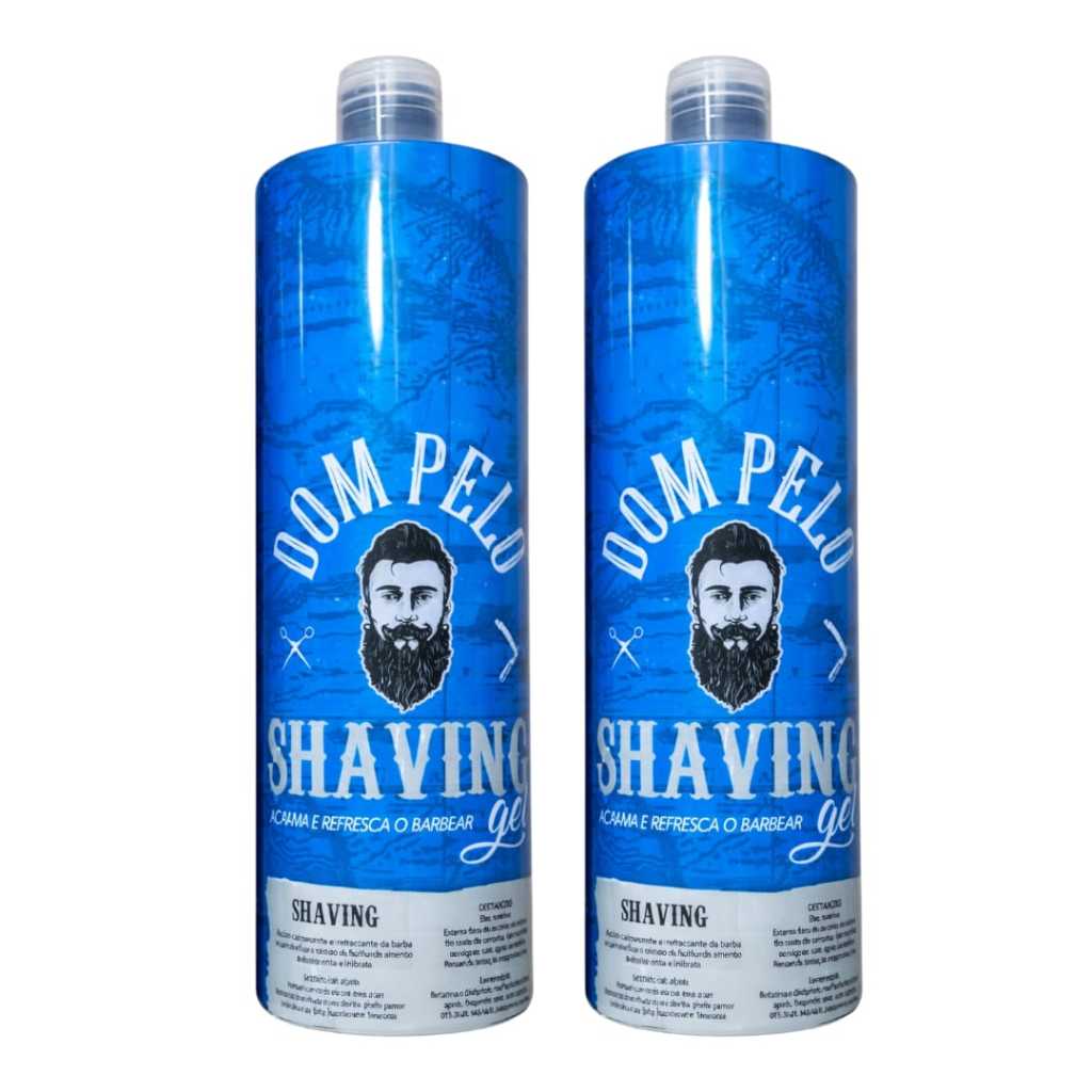 Kit 2 Shaving Gel Dom Pelo 1kg Profissional - Barba Suave Sem Irritações - Envio Imediato