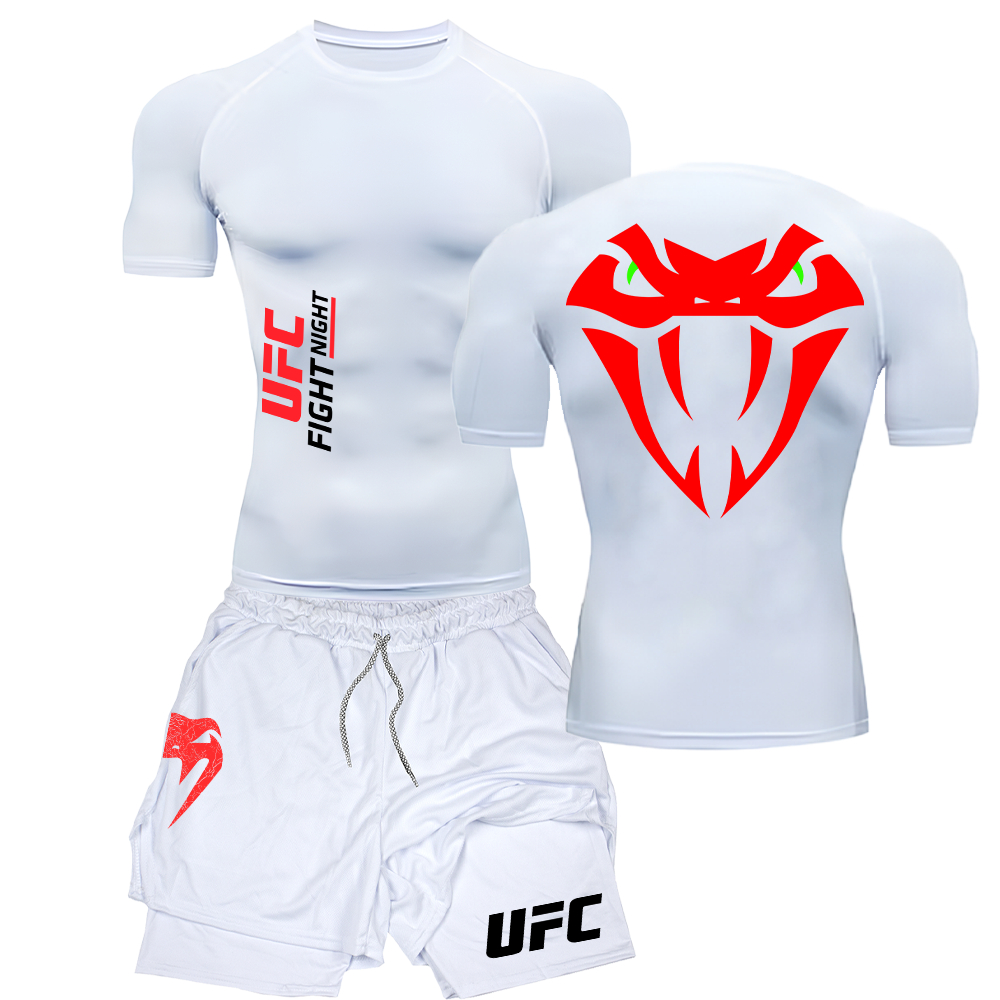 Kit Camiseta Compressão e Short compressão 2 Em 1 ufc fight night luta arte marcial cobra snake em Oferta na Shopee