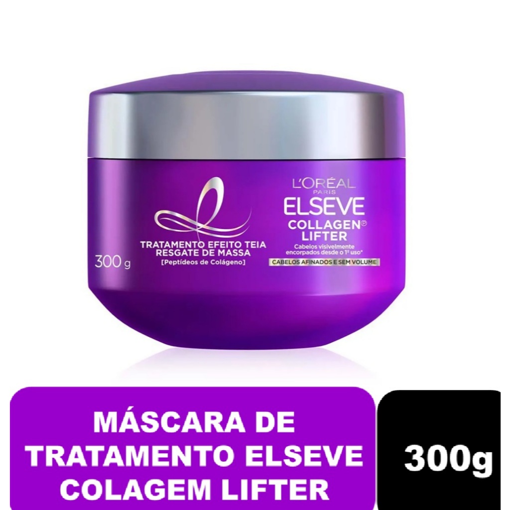 Máscara de Tratamento Efeito Teia Resgate de Massa Elseve Collagen Lifter 300g em Oferta na Shopee