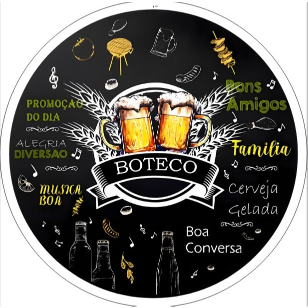 Painel Festa Sublimado Redondo Boteco em Oferta na Shopee