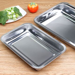 Bandeja Assadeira Retangular Inox 31x21cm Alta Resistente para Bolo e Assados em Oferta na Shopee