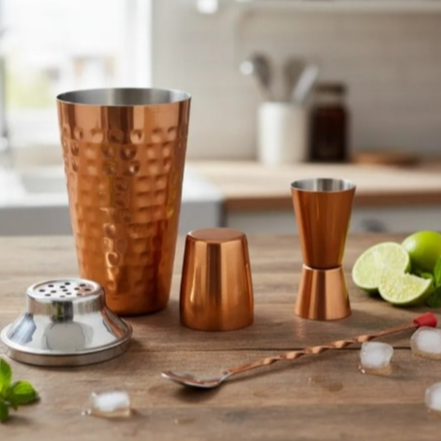 Jogo de Coqueteleira Com 3 Peças para Preparo de Drinks