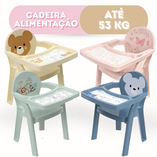 Cadeira de Alimentação Infantil Urso com Bandeja – Bebê Confortável e Segura – Suporta até 53kg em Oferta na Shopee