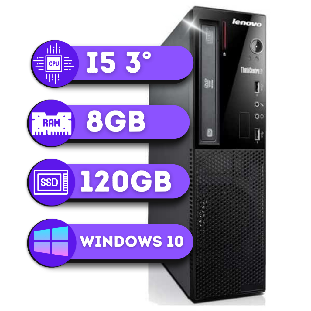Pc Computador Lenovo Intel I5° 3 8gb 120 Ssd Office Edge72 em Oferta na Shopee