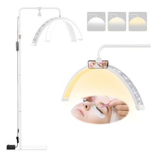 Luminária de Chão Arco Meia Lua Estética LED Ajustável Spa Salão Beleza Limpeza de Pele Base Estável