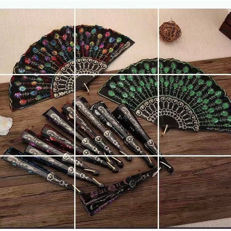 Kit 24 Leque Dobrável Paetê Luxo com Decoração Brilho ATACADO em Oferta na Shopee