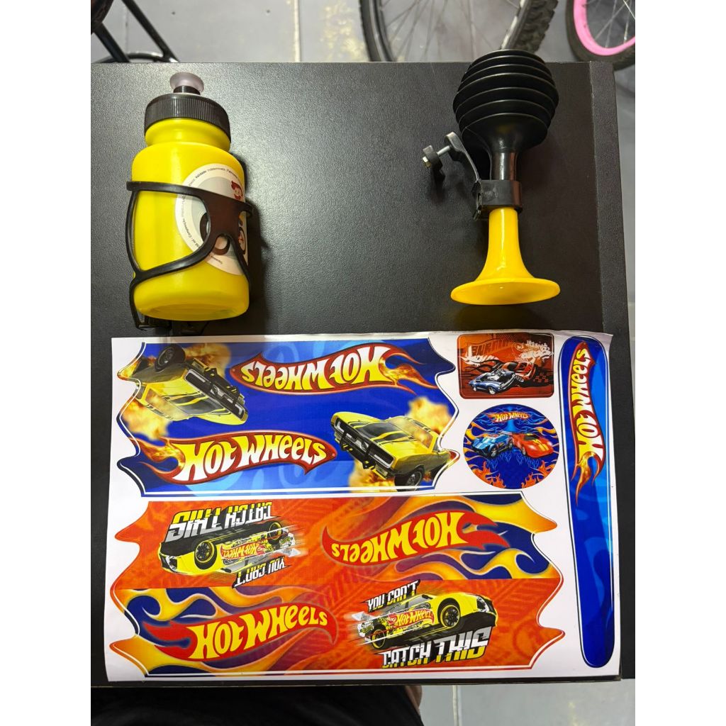 Kit adesivo Bike Infantil Buzina Garrafa Adesivo menino herois mickey carros