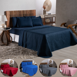 Cobre Leito Colcha Cama Solteiro Casal Queen Matelado Cores Lisas Avulso em Oferta na Shopee