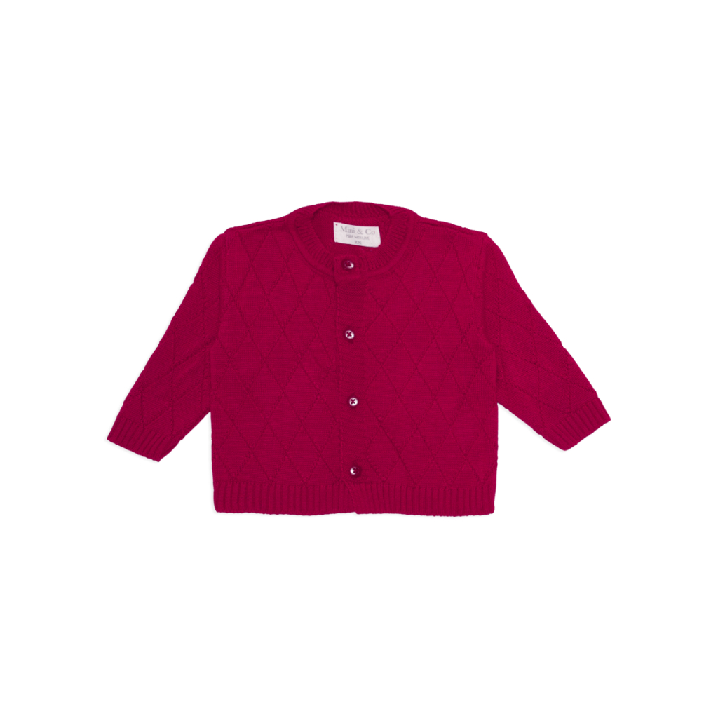 Casaquinho Básico Maquinetado Tricot Viscose Vermelho - Mini & Co.