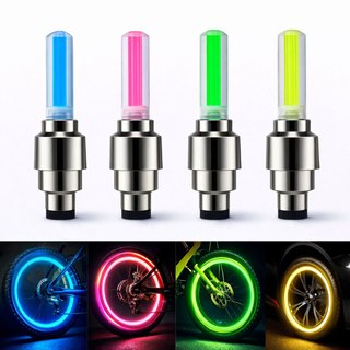 KIT lampada led para Roda Valvulas Tampa do Bico Pneu Bike Bicicleta Moto Carro Caminhão