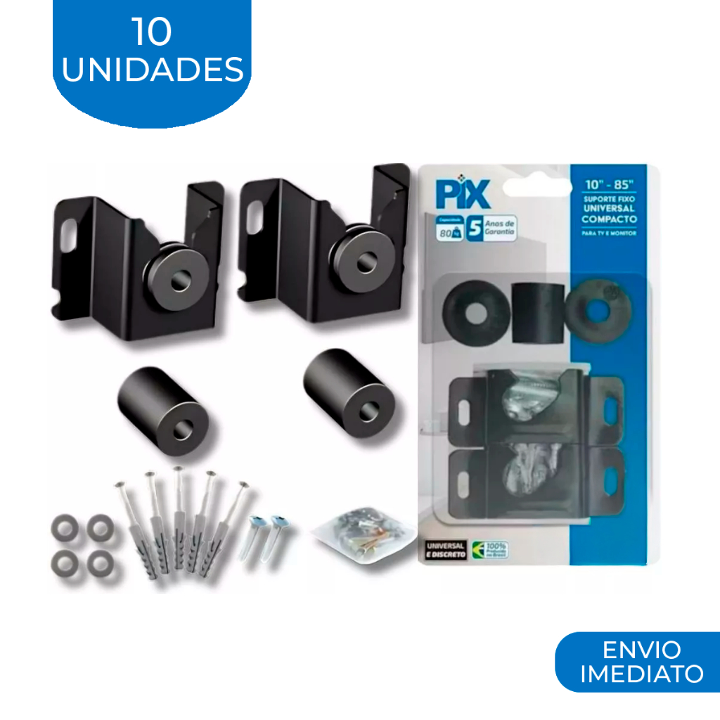 Kit Com 10 Suporte Universal Fixo Para Smart TV LED LCD Parede Painel 10 á 85 Polegadas em Oferta na Shopee
