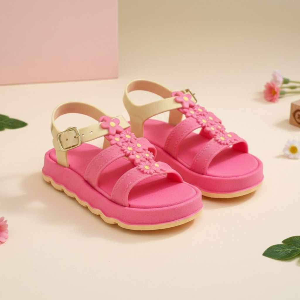 Sandália Rasteirinha Bebê Infantil Menina Florzinha - Volta as Aulas
