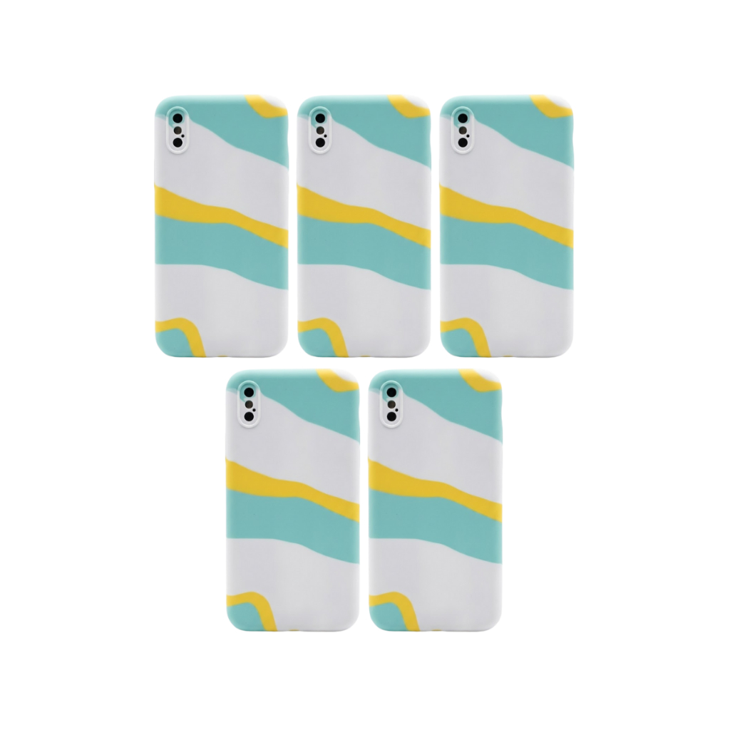 Kit De 5 Capinhas Arco-íris Colorida Silicone Para Iphone Xs Arco-íris Lisa
