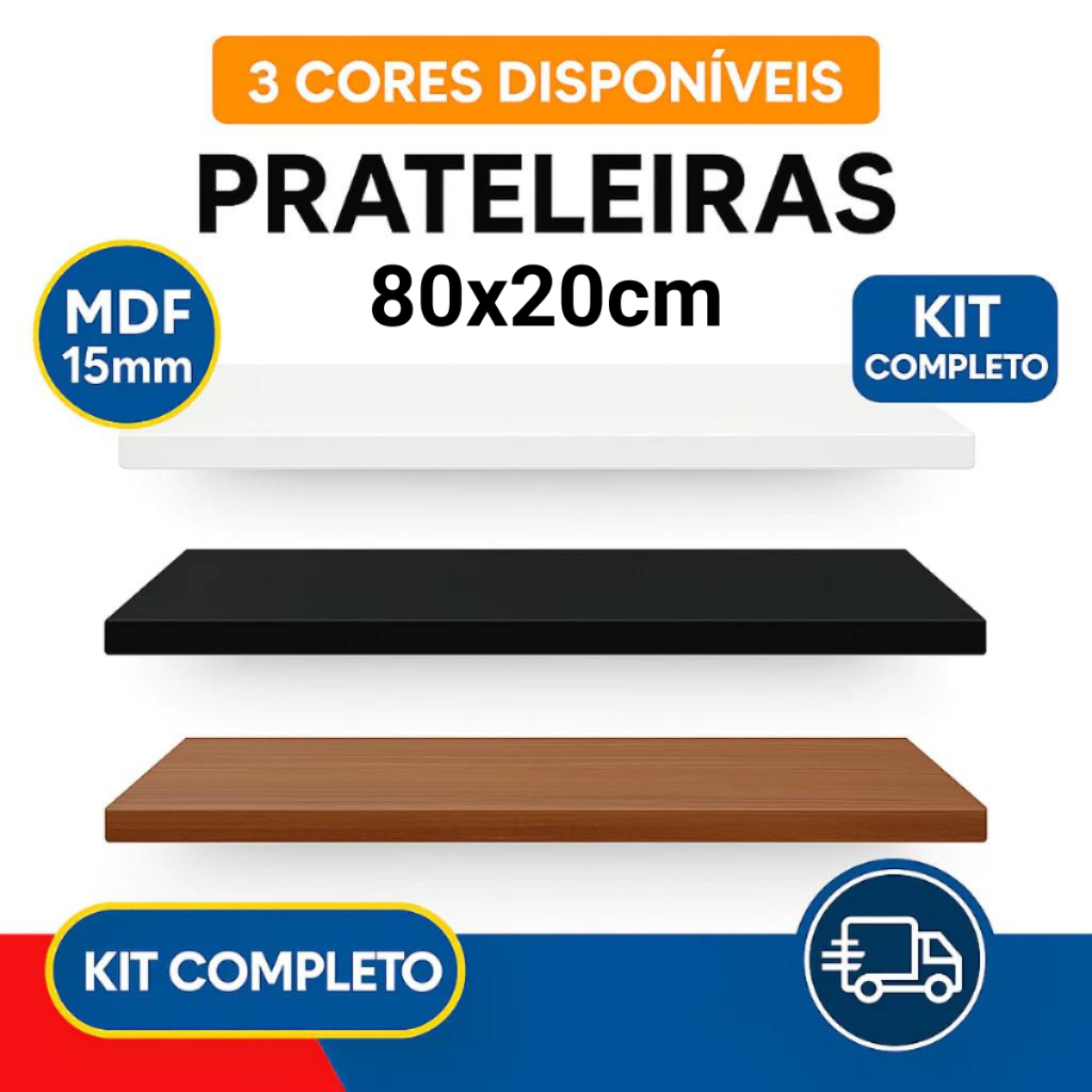 Prateleiras MDF 80x20cm Para Quarto Sala Banheiro Decoração Branca Preta Freijó em Oferta na Shopee