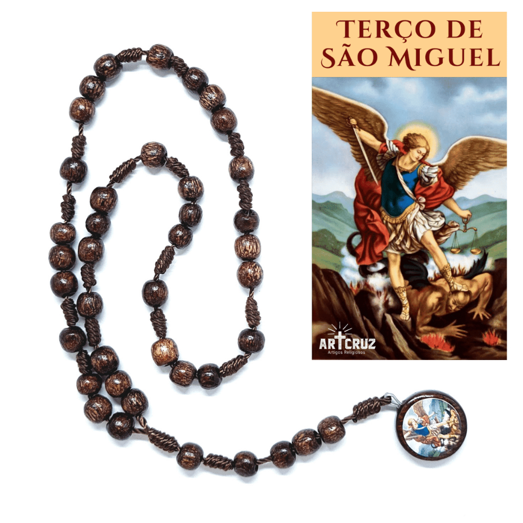 Terço da Novena De São Miguel Arcanjo em Madeira com Folheto