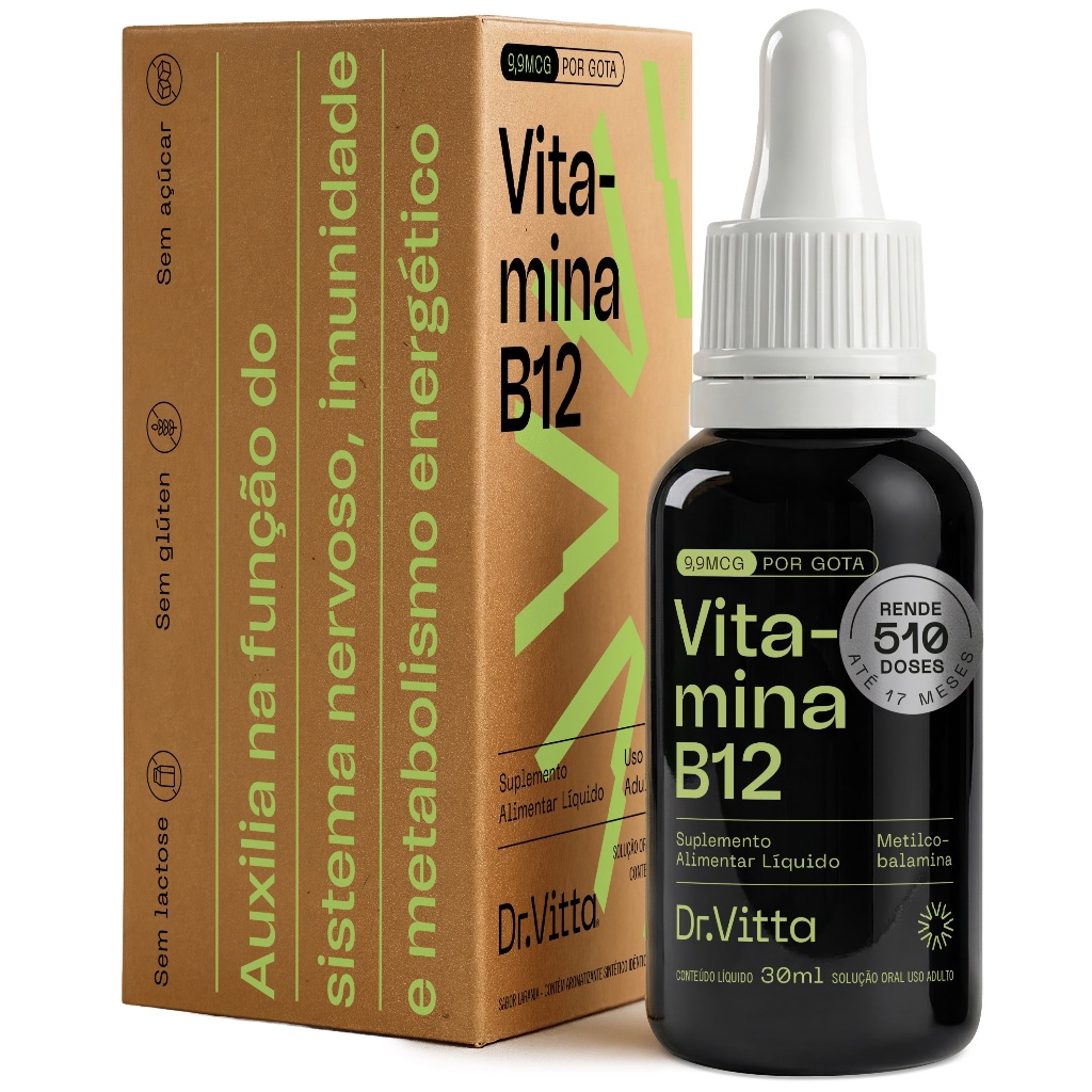 Vitamina B12 Metilcobalamina Gotas Dr. Vitta 30mL | 9,9mcg por Gota | 510 Doses