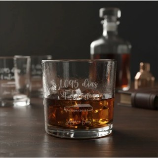 Copo para Whisky em vidro Personalizado Jateado à Laser em Oferta na Shopee