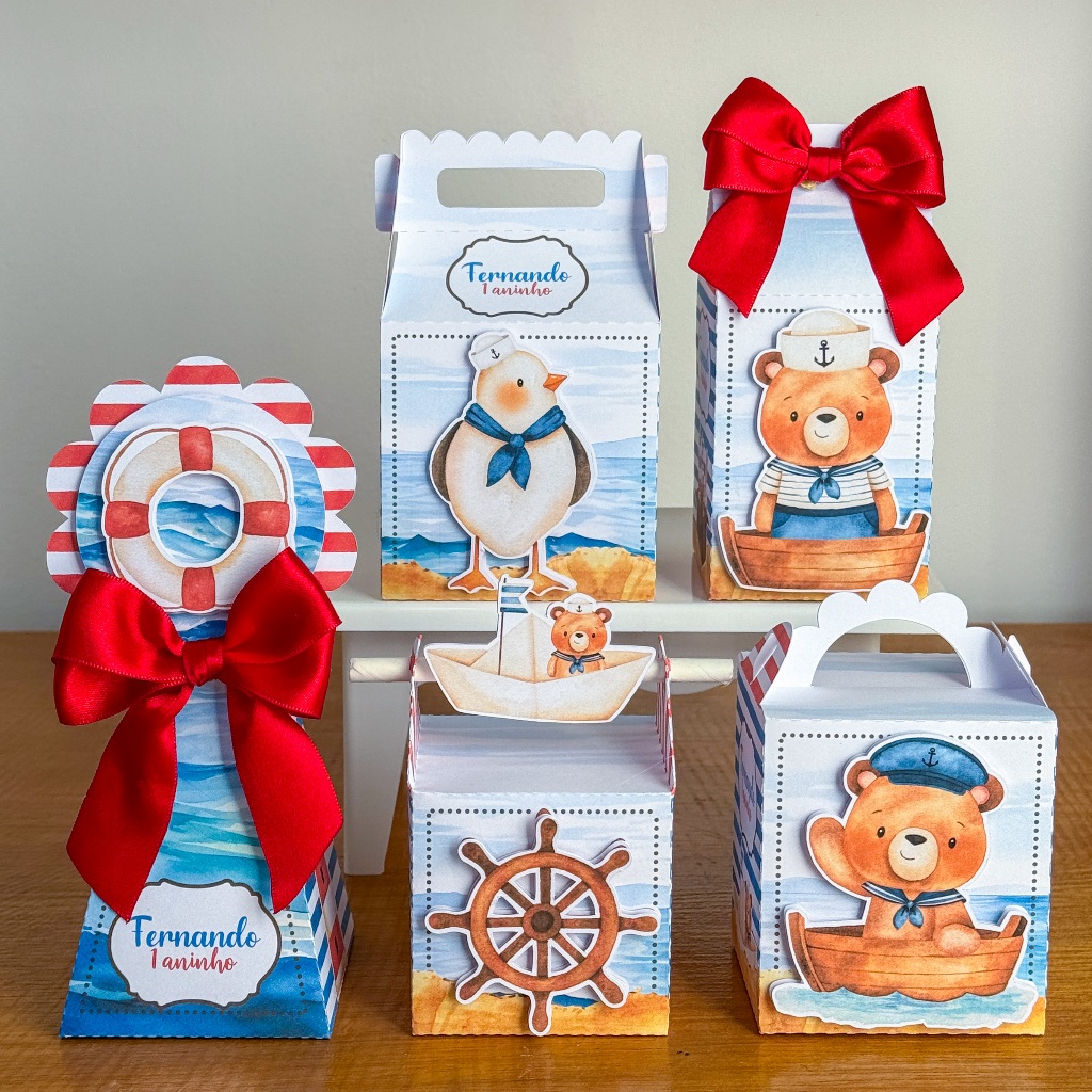 Ursinho Marinheiro Kit Pegue e Monte Lembrancinhas para Festa Lembrancinhas personalizadas Festa infantil