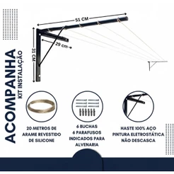 Varal Retrátil De Parede Muro | ENVIO IMEDIATO!