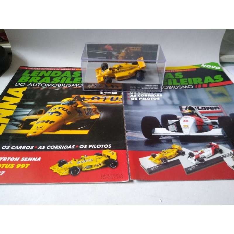 Miniatura LOTUS 99T AYRTON SENNA Motor Honda GP de Mônaco de 1987 Coleção Lendas Brasileiras do Automobilismo Fascículo1