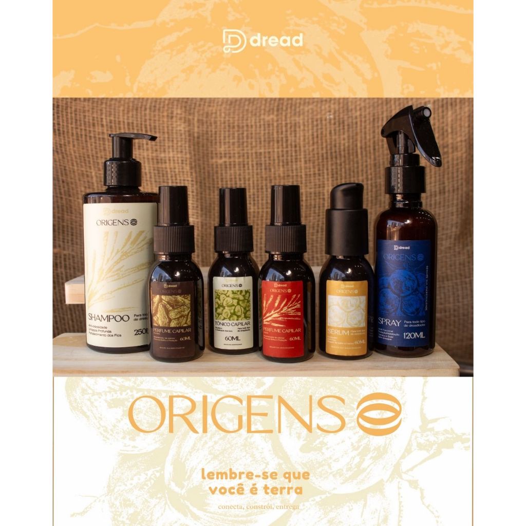 Cosméticos D'dread Linha Origens Completa De Cuidados Para Dreadlocks