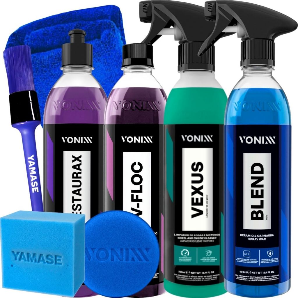 Kit Shampoo V-Floc Cera Blend Vexus Limpa Rodas Restaurax Vonixx em Oferta na Shopee