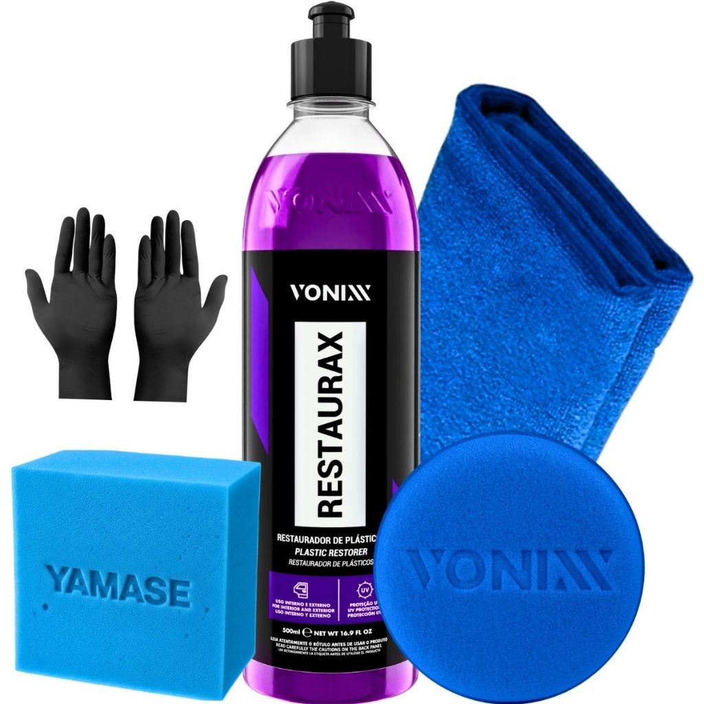 Restaurax Restaurador de Plásticos Vonixx Aplicador Vonixx Luvas Nitrilica em Oferta na Shopee
